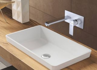 Встраиваемый смеситель для раковины Rose R2141F белый/хром